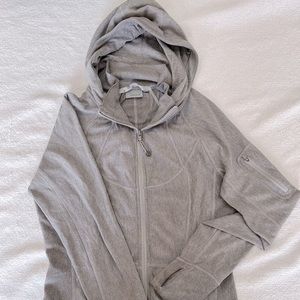 Ladies Athleta zip up hoodie - gray, size medium